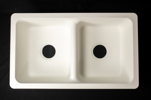 27 x 16" 50/50 Undermount Kitchen Sink - Image 3
