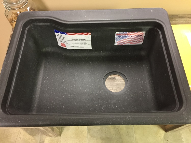 19 X 25 Single Bowl Rv Kitchen Sink Black Granite