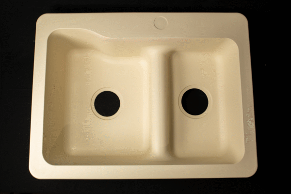 StoneCast 19 x 25 inch RV low saddle kitchen sink for camper kitchens