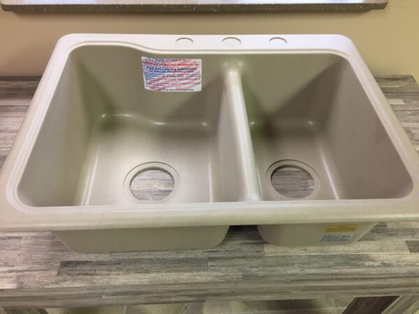 19 x 25 inch RV sink in classic brown fleck finish – bathroom or kitchen sink closeout