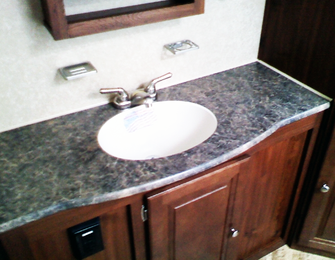 Laminate RV countertop for motorhome kitchen upgrade