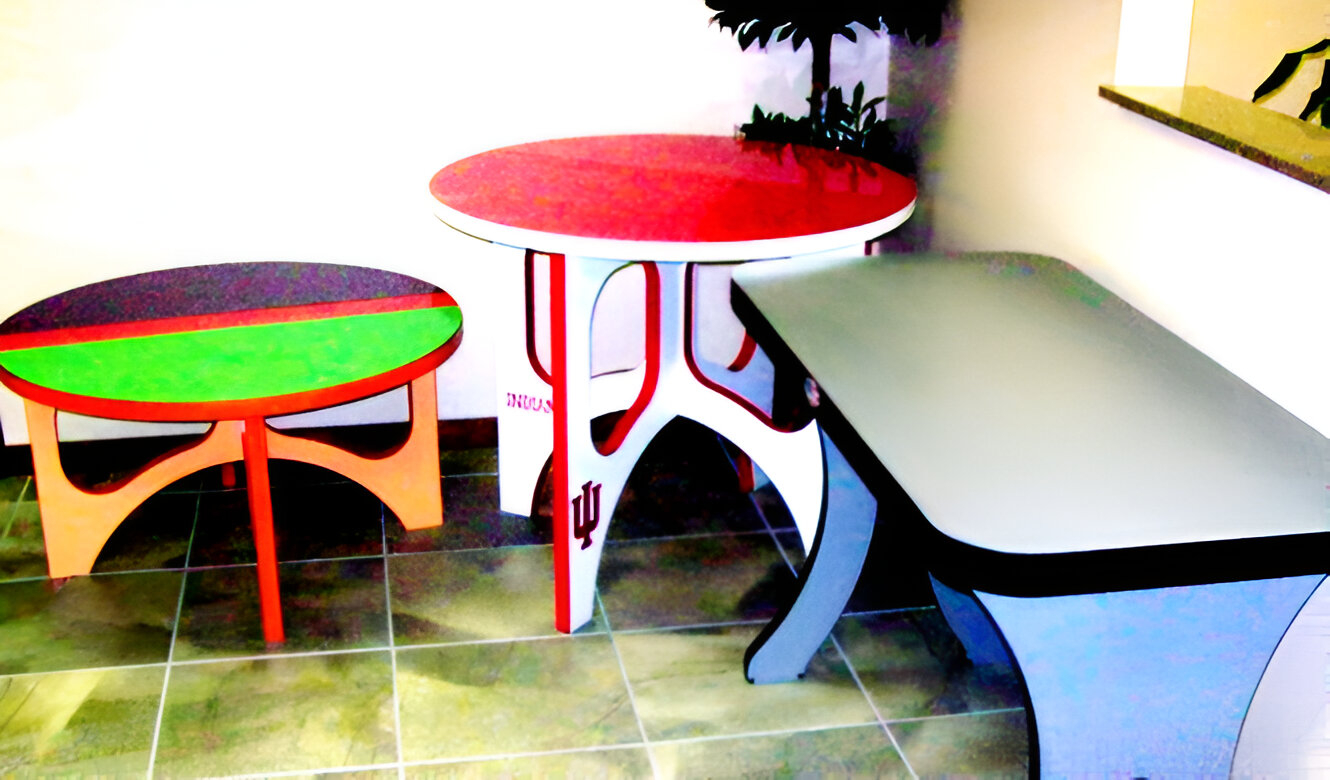 Solid surface table for motorhome dining area