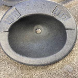 Top mount lav sink, Black speckled color coated.