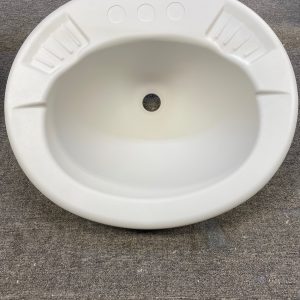 Top mount lav sink, off white, color coated